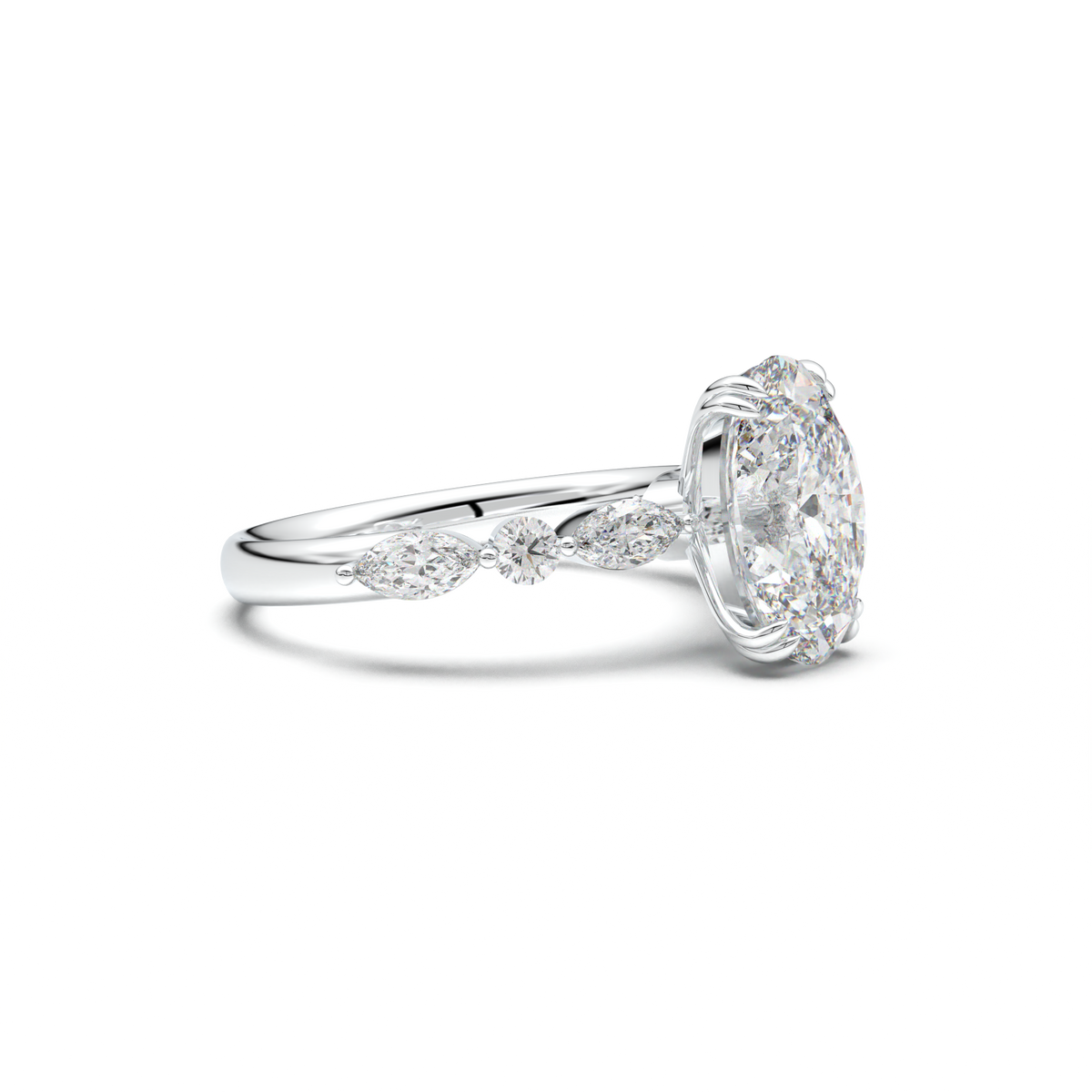 Oval Mixed-Shape Engagement Ring