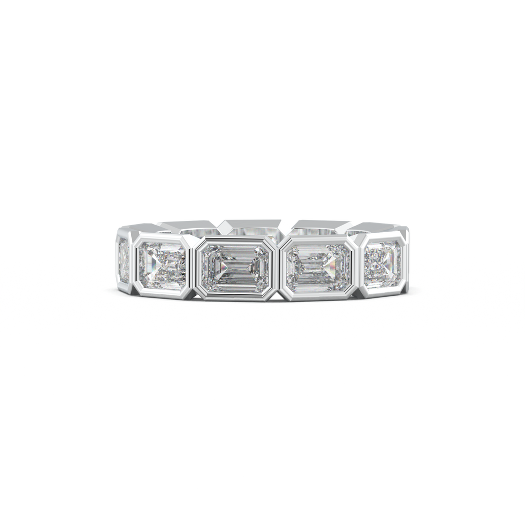 Emerald-Cut Bezel-Style Eternity Wedding Band