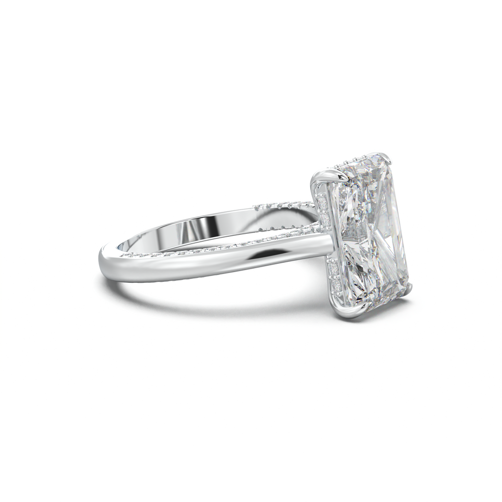 Radiant Pavé Hidden Halo Engagement Ring