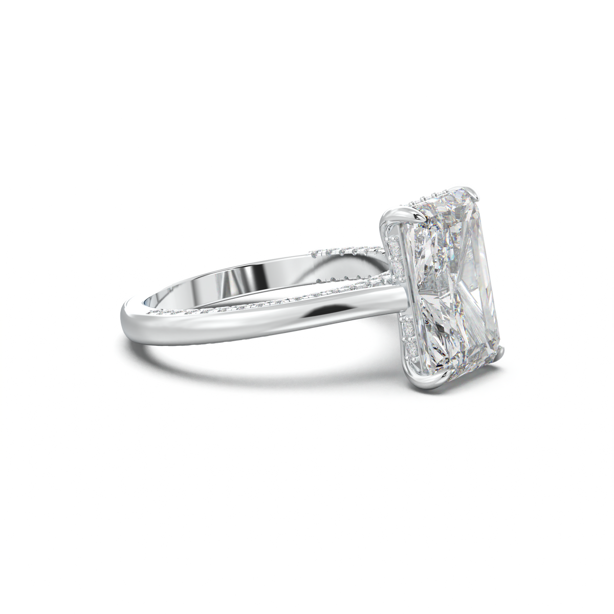 Radiant Pavé Hidden Halo Engagement Ring