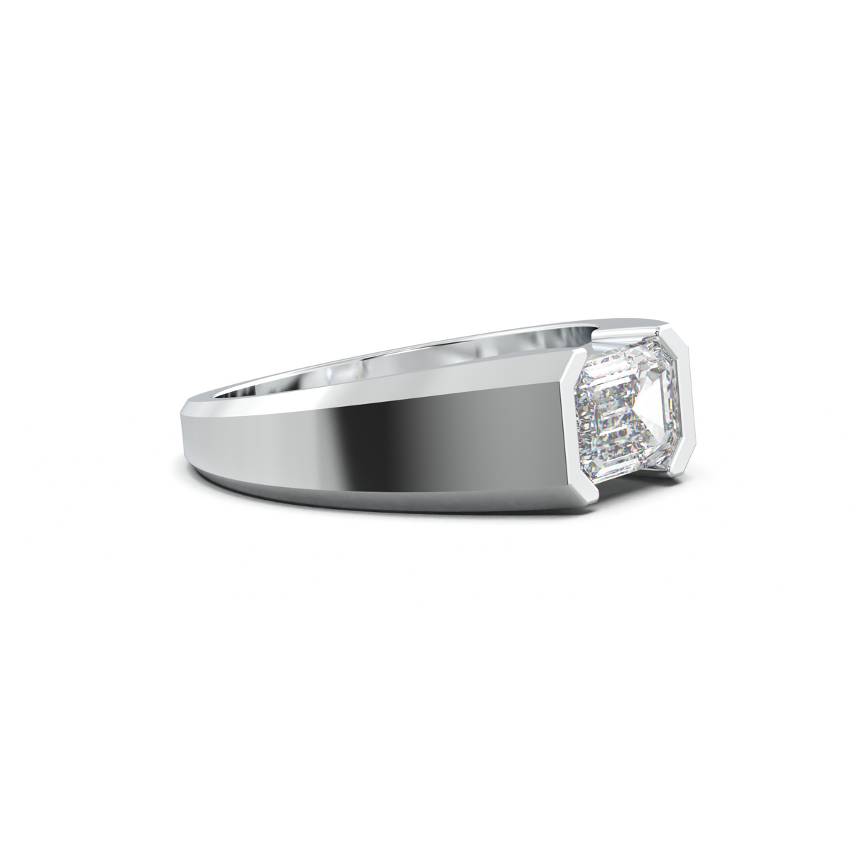 East-West Emerald Men's Ring