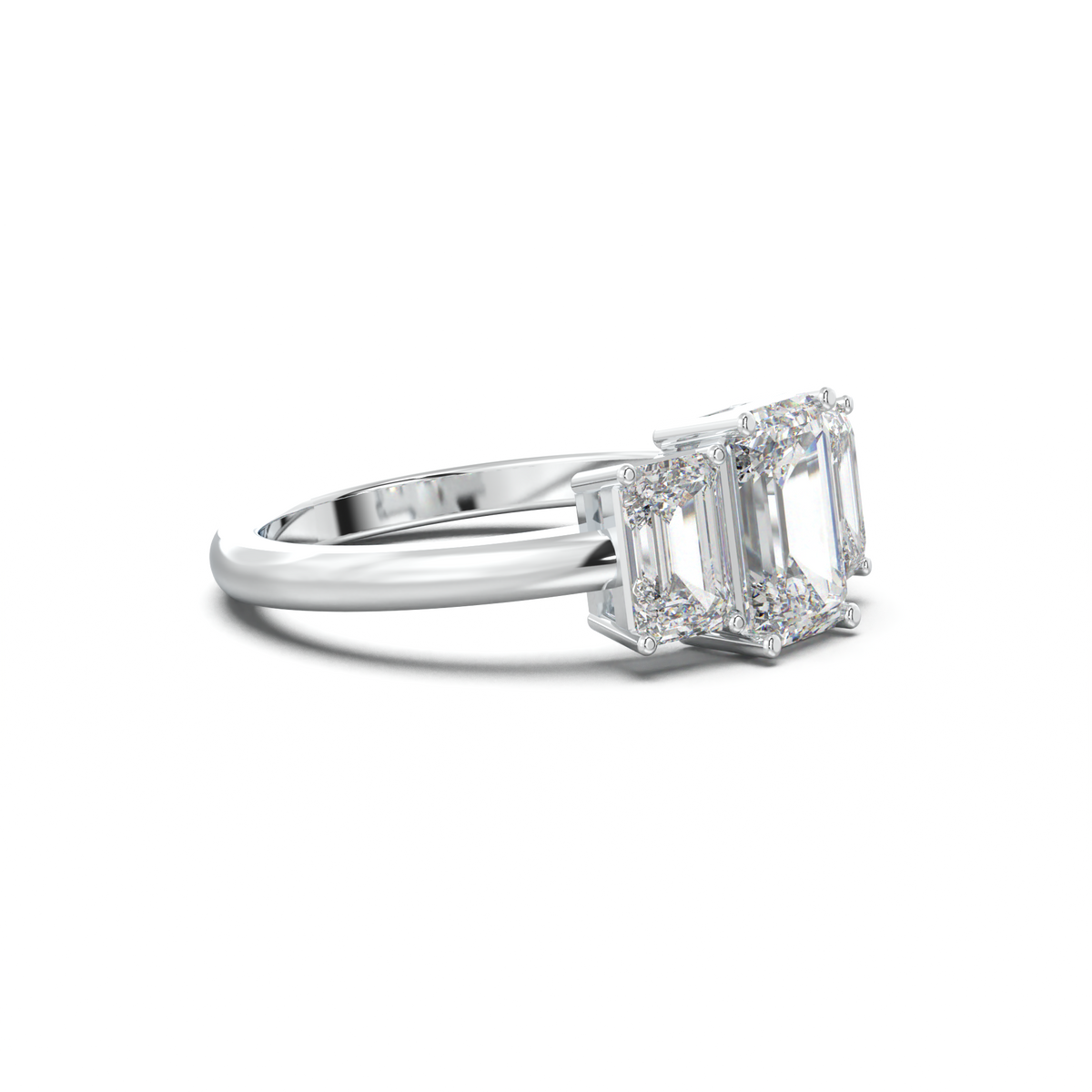 Emerald Three-Stone Engagement Ring
