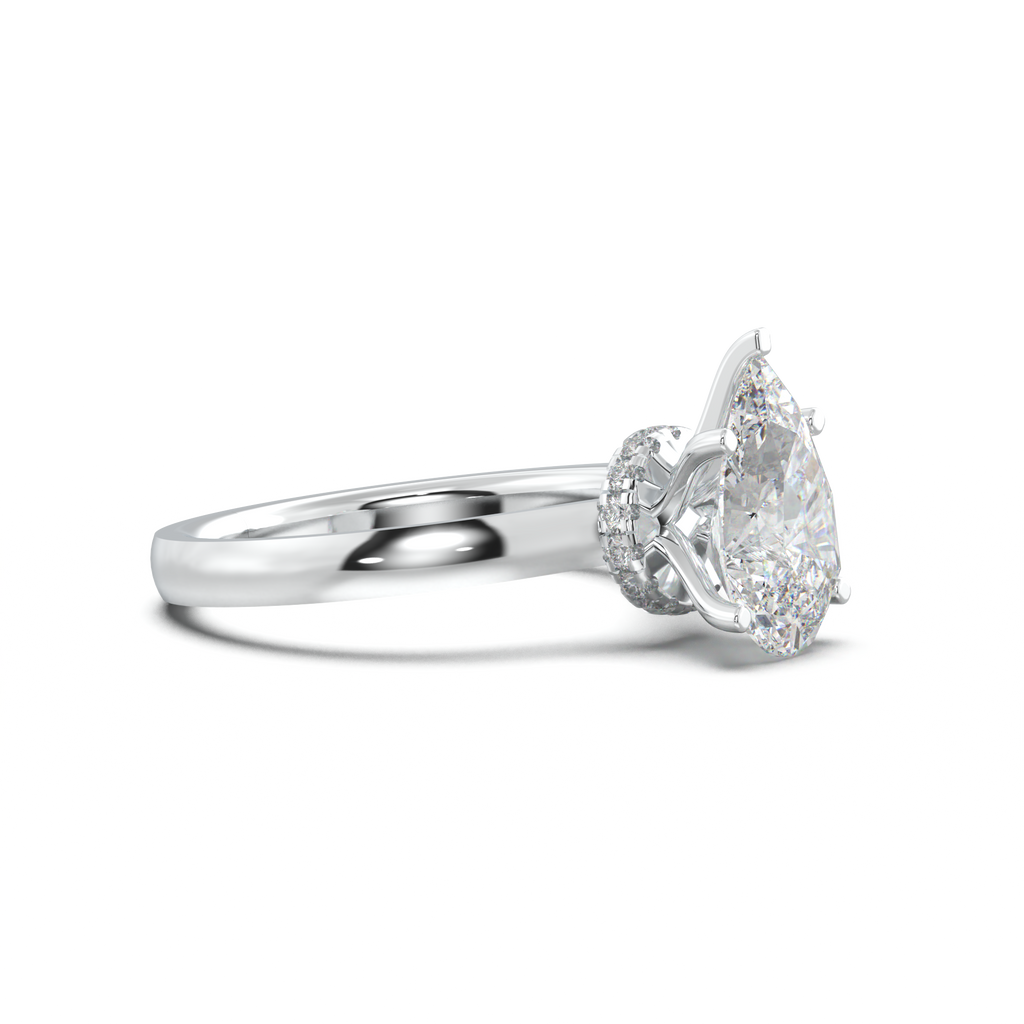 Cushion Hidden Pavé Engagement Ring