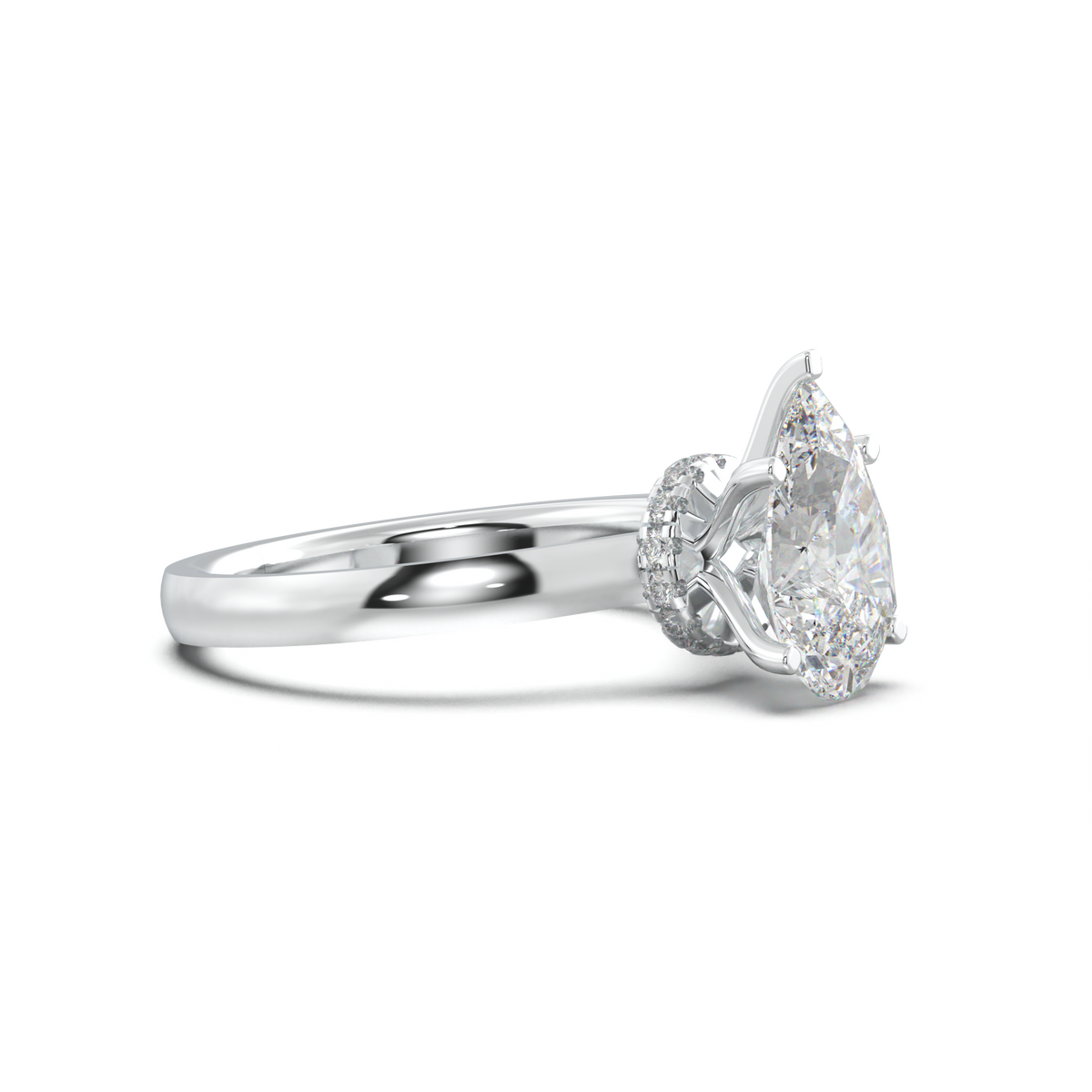Cushion Hidden Pavé Engagement Ring