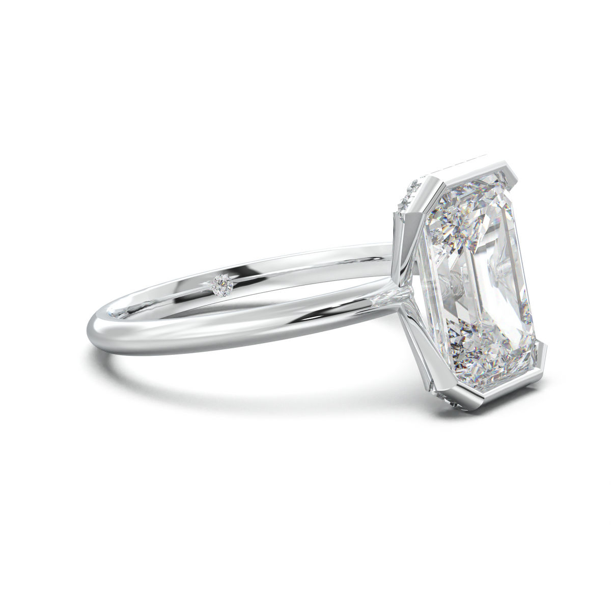 Emerald Hidden Halo Engagement Ring