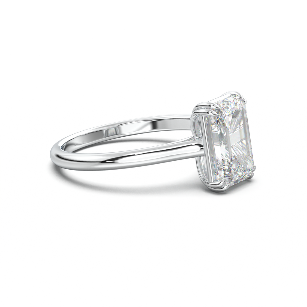 Emerald Solitaire Engagement Ring