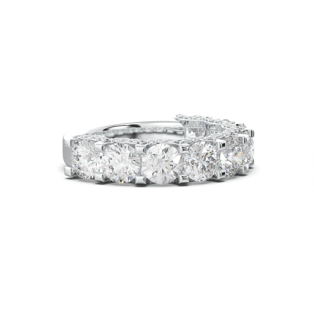 Round Diamond Pavé-Edge Wedding Band
