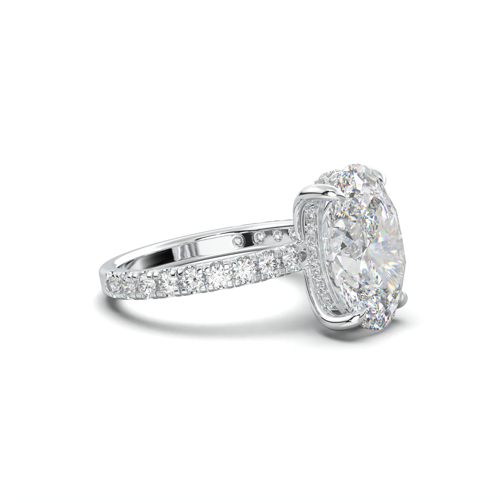 Oval Pavé Hidden Halo Engagement Ring