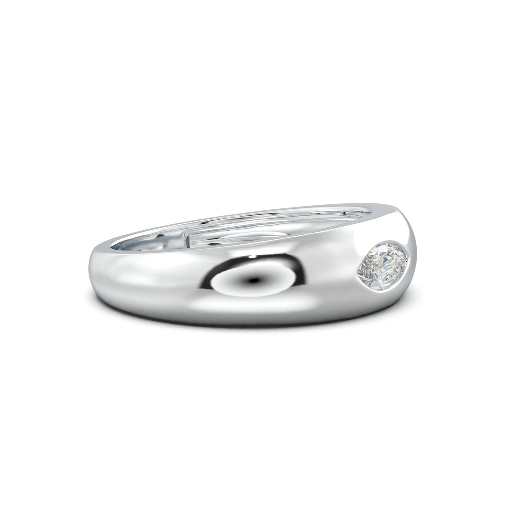 Flush-Set Marquise Men's Band
