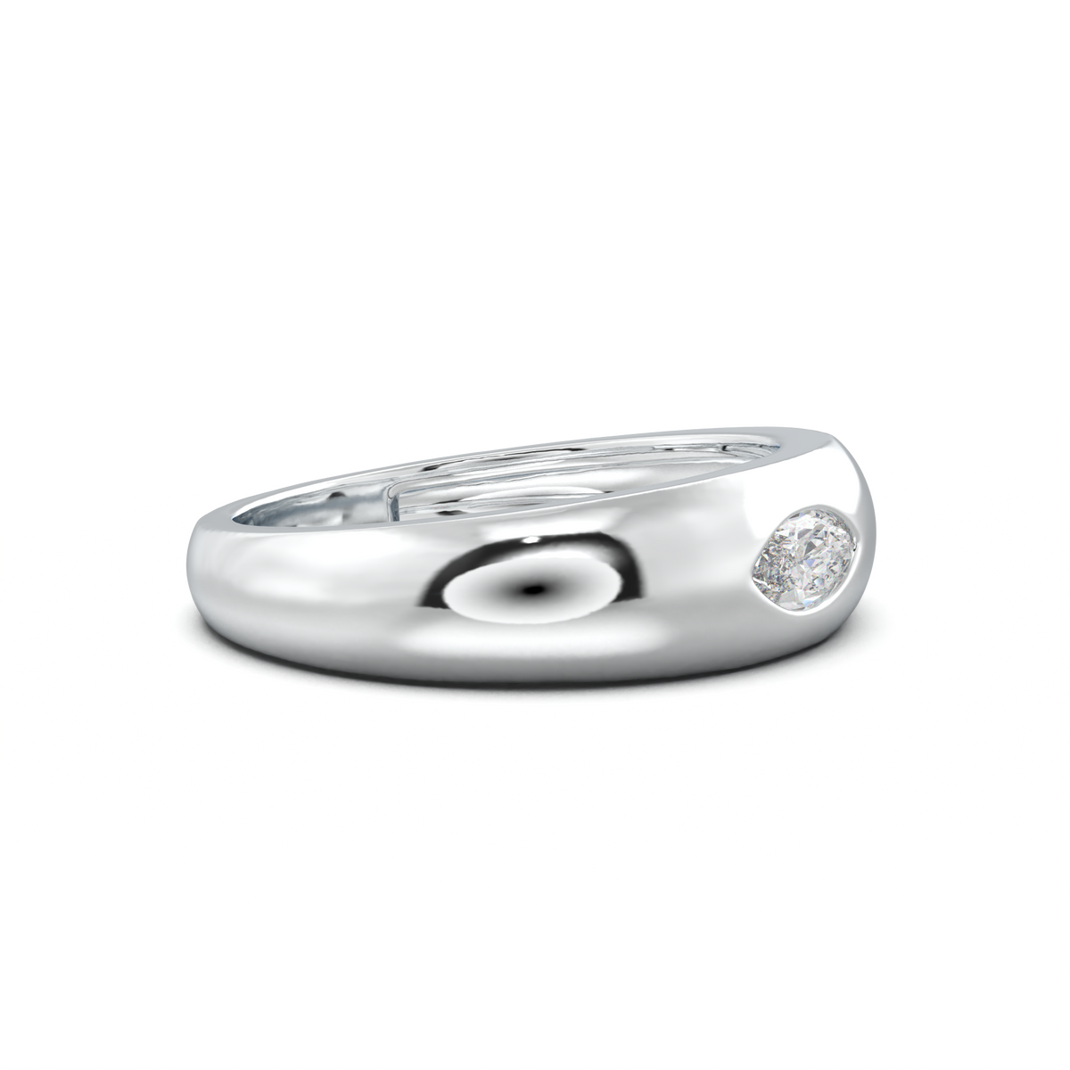 Flush-Set Marquise Men's Band