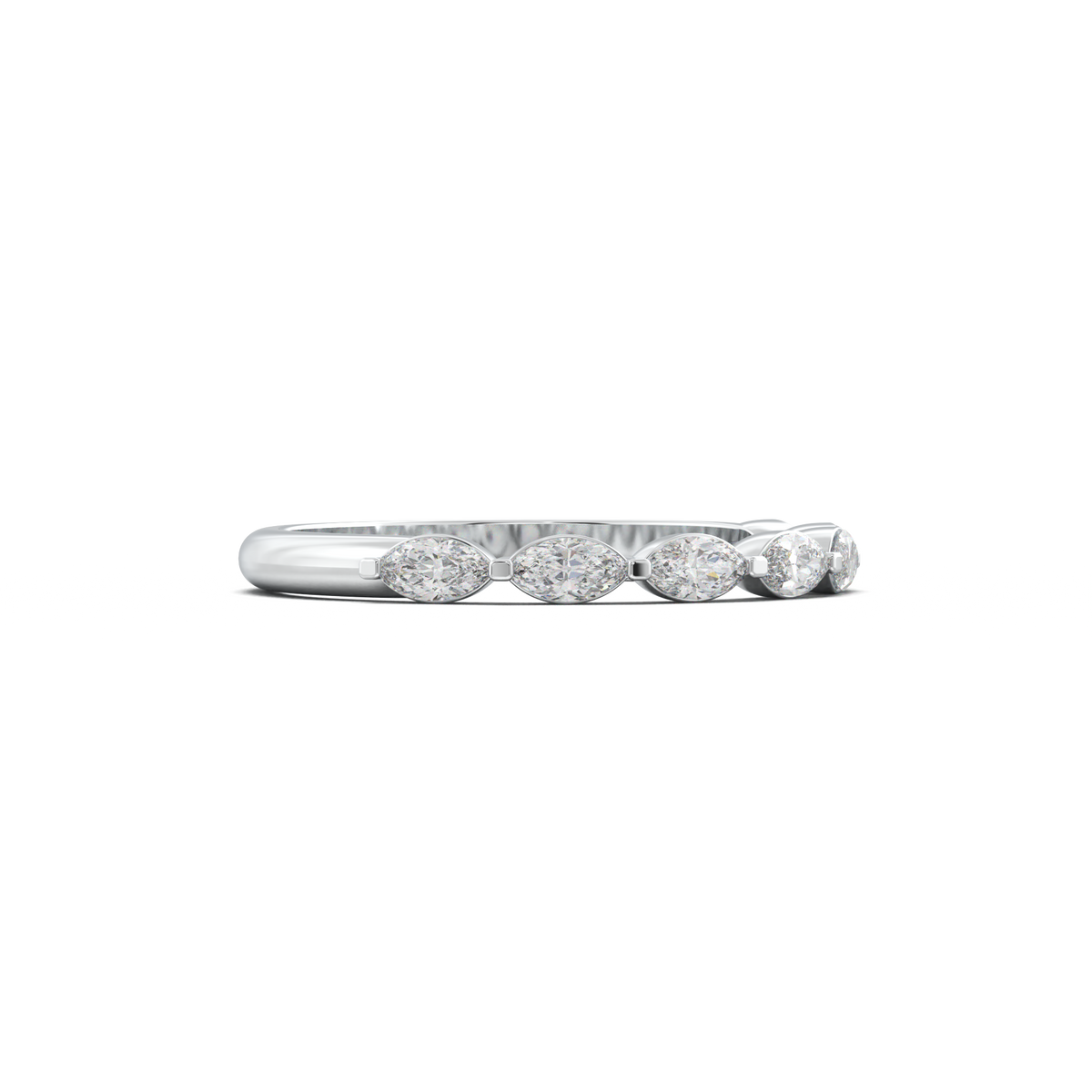 East-West Marquise Half-Eternity Wedding Band