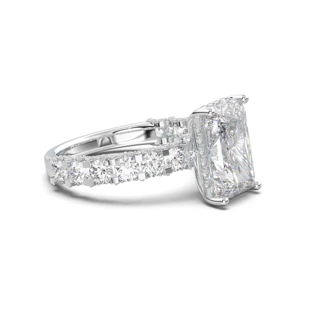 Radiant Diamond Band Engagement Ring