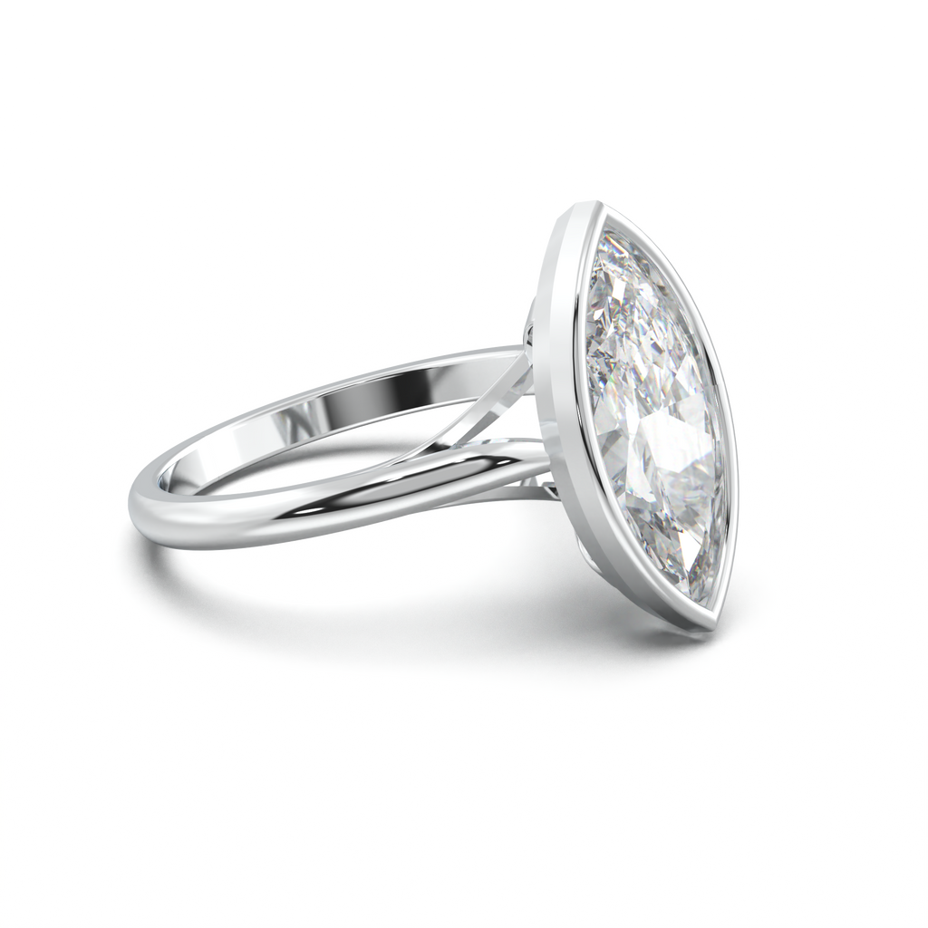 Marquise Bezel Solitaire Engagement Ring