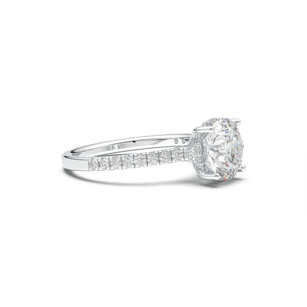Round Pavé Engagement Ring