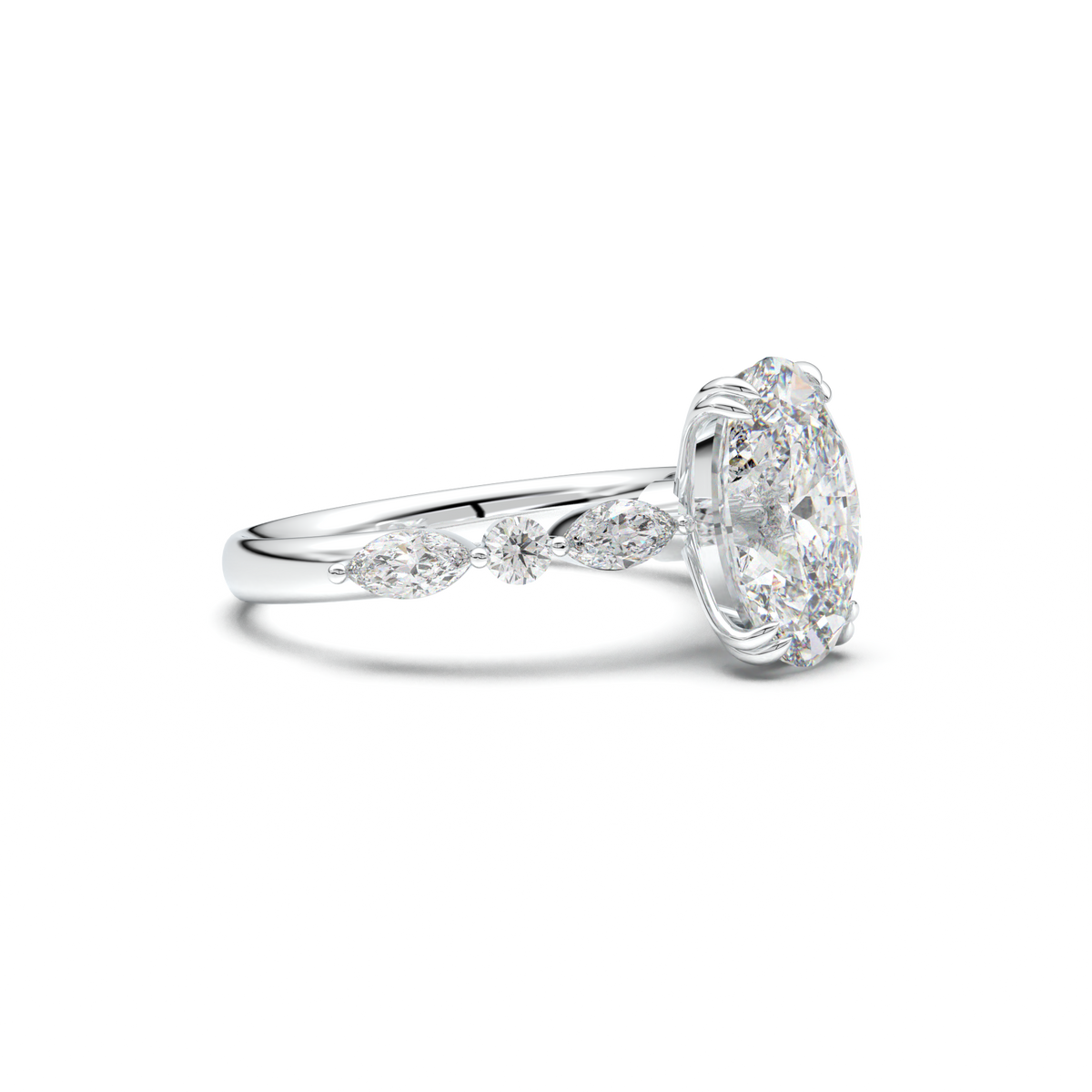 Oval Mixed-Shape Engagement Ring