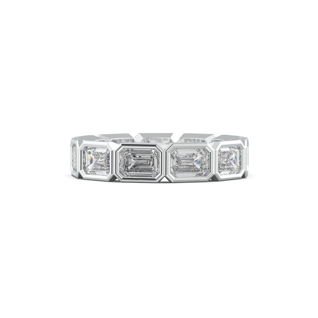 Emerald-Cut Bezel-Style Eternity Wedding Band