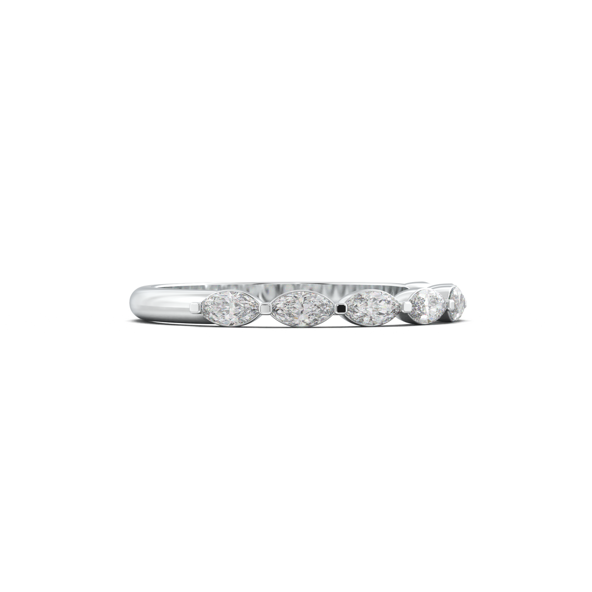 East-West Marquise Half-Eternity Wedding Band