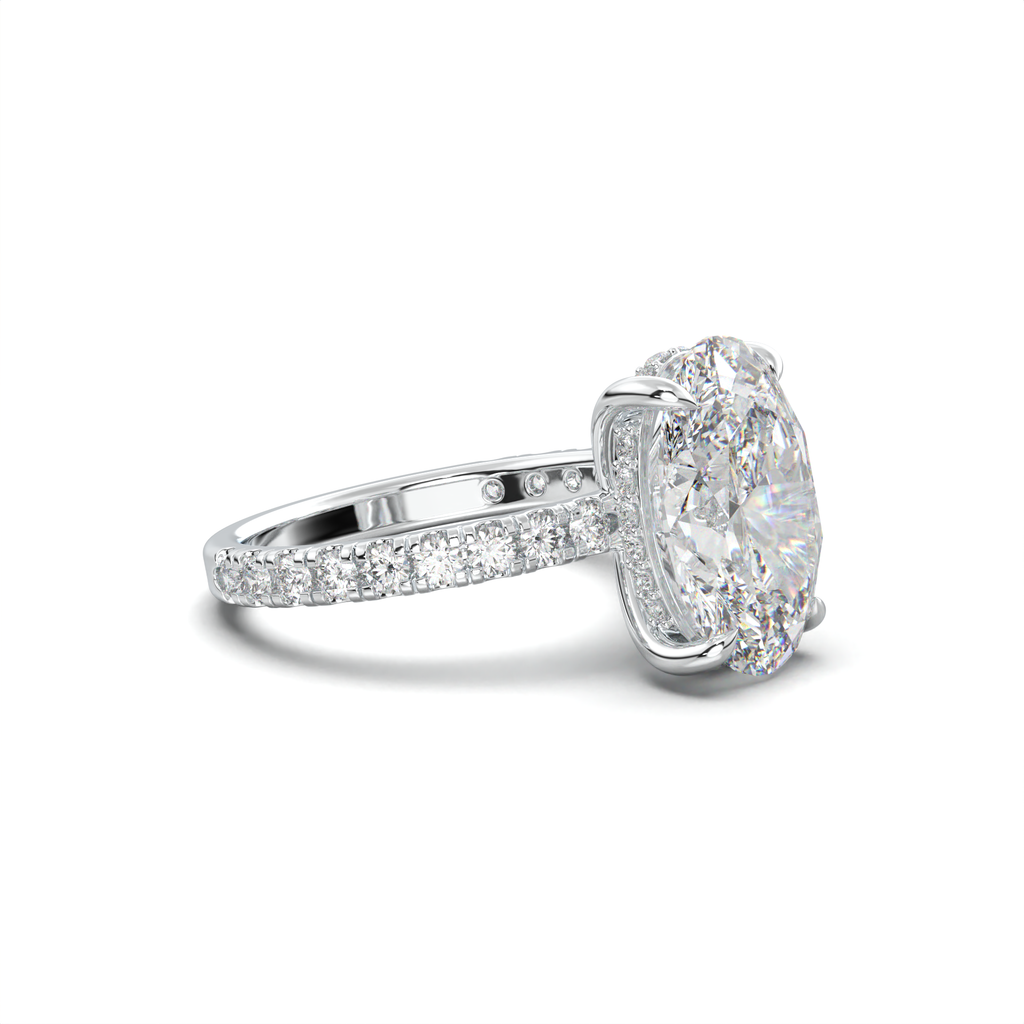 Oval Pavé Hidden Halo Engagement Ring