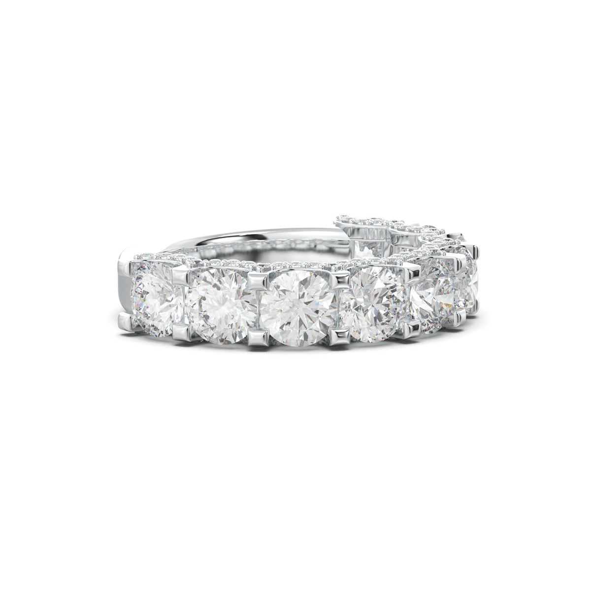 Round Diamond Pavé-Edge Wedding Band