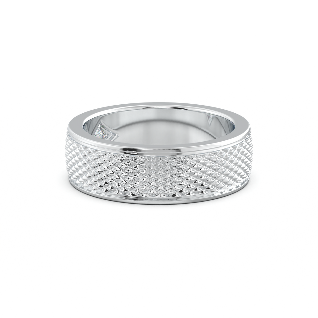 Diamond-Cut Textured Men's Wedding Band