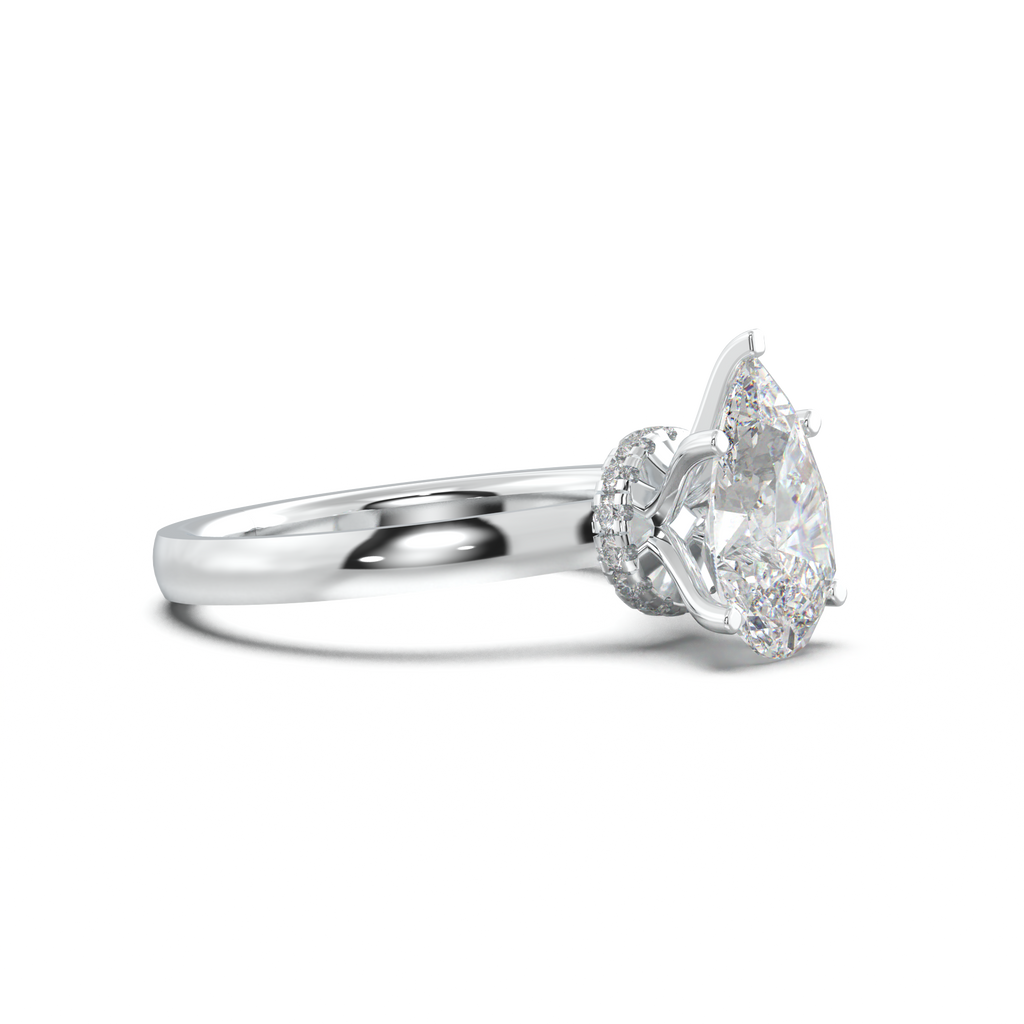 Cushion Hidden Pavé Engagement Ring