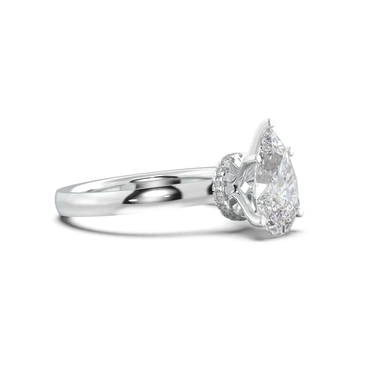 Cushion Hidden Pavé Engagement Ring