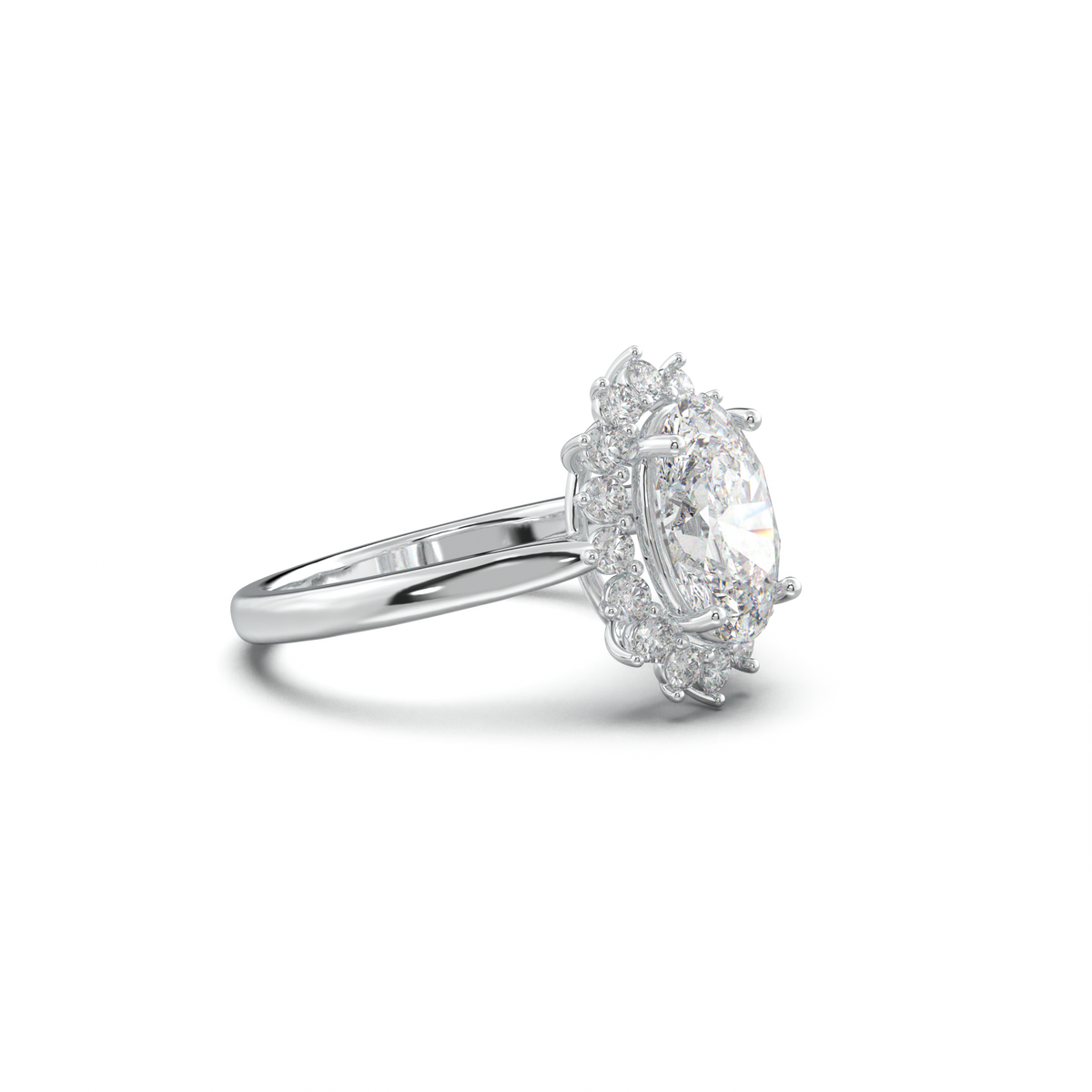 Oval Halo Engagement Ring