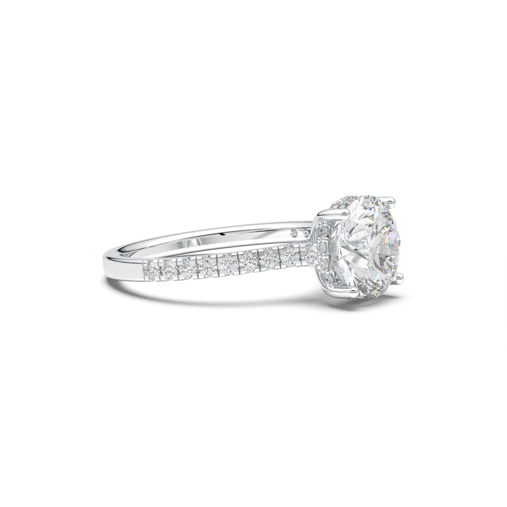 Round Pavé Engagement Ring