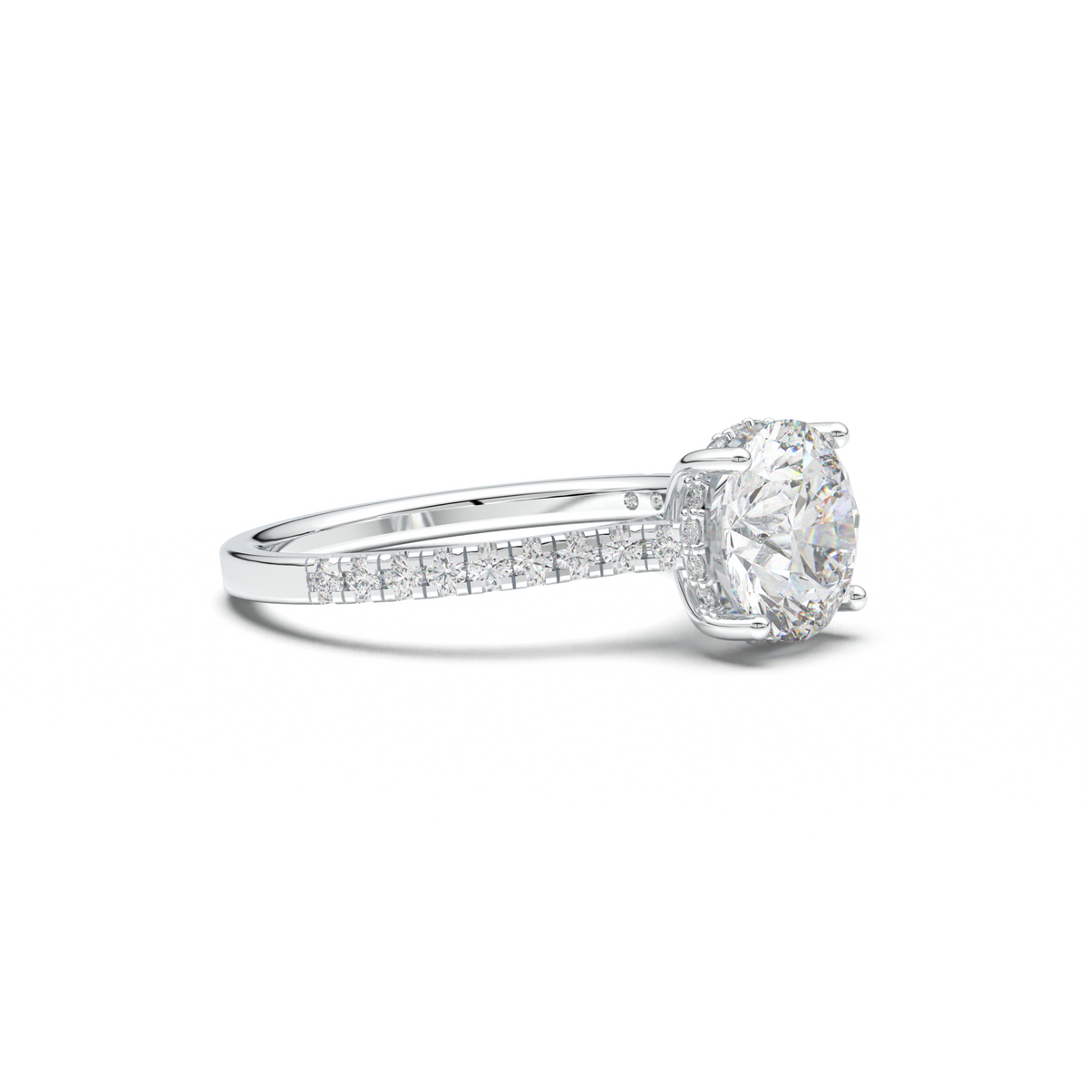 Round Pavé Engagement Ring