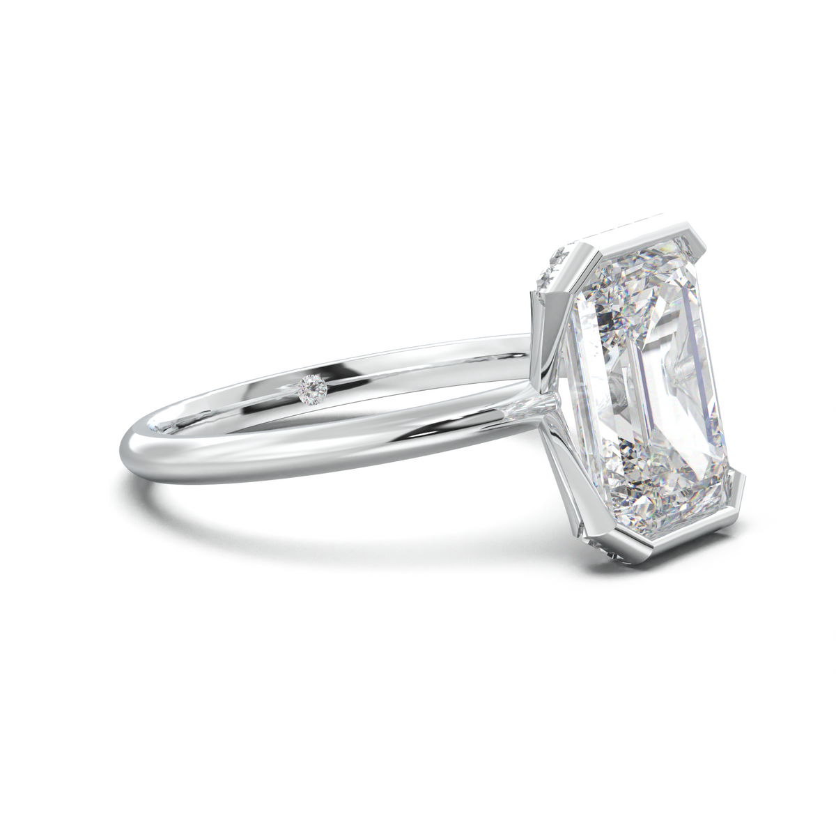 Emerald Hidden Halo Engagement Ring