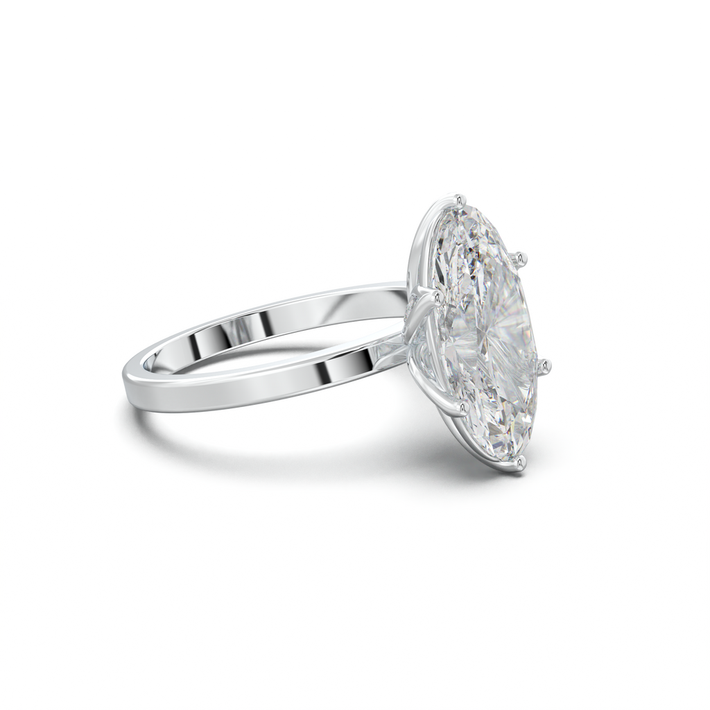Oval Diamond-Accent Gallery Engagement Ring