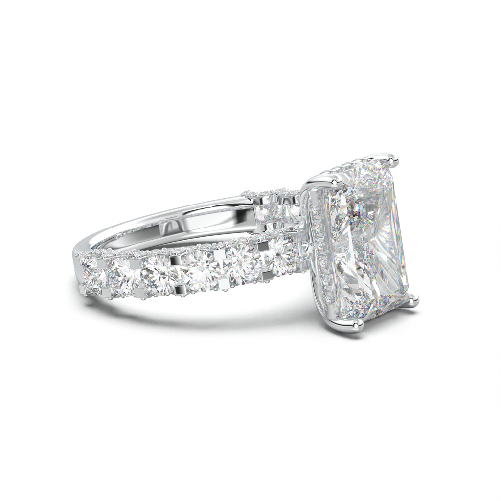 Radiant Diamond Band Engagement Ring