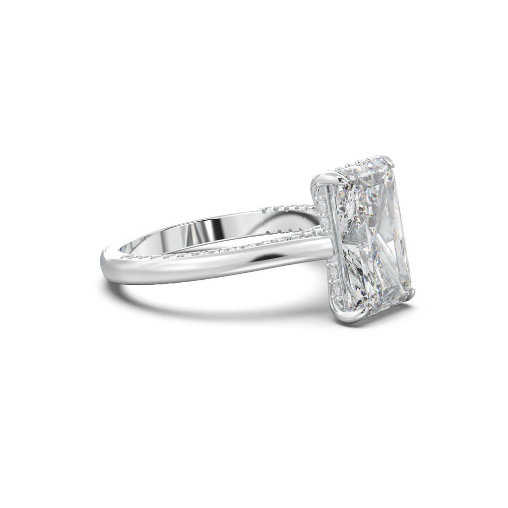 Radiant Pavé Hidden Halo Engagement Ring