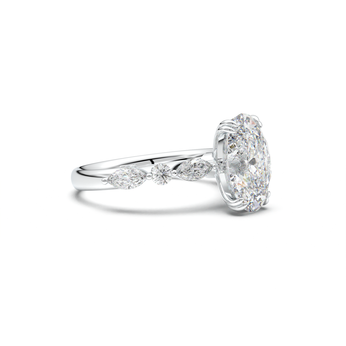Oval Mixed-Shape Engagement Ring