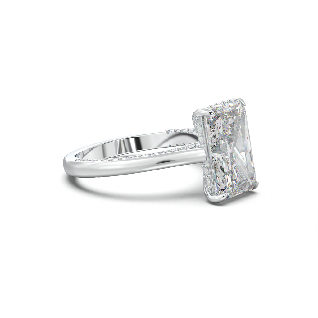 Radiant Pavé Hidden Halo Engagement Ring