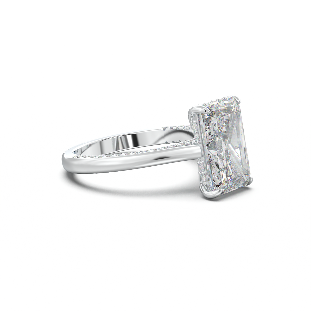 Radiant Pavé Hidden Halo Engagement Ring