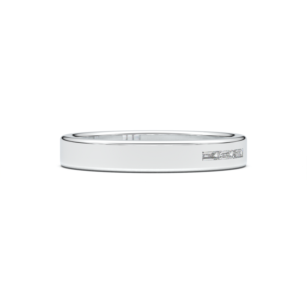 Horizontal Baguette Trio Men's Band