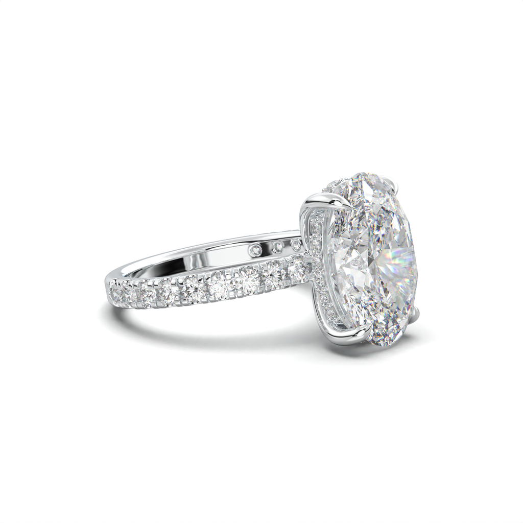 Oval Pavé Hidden Halo Engagement Ring
