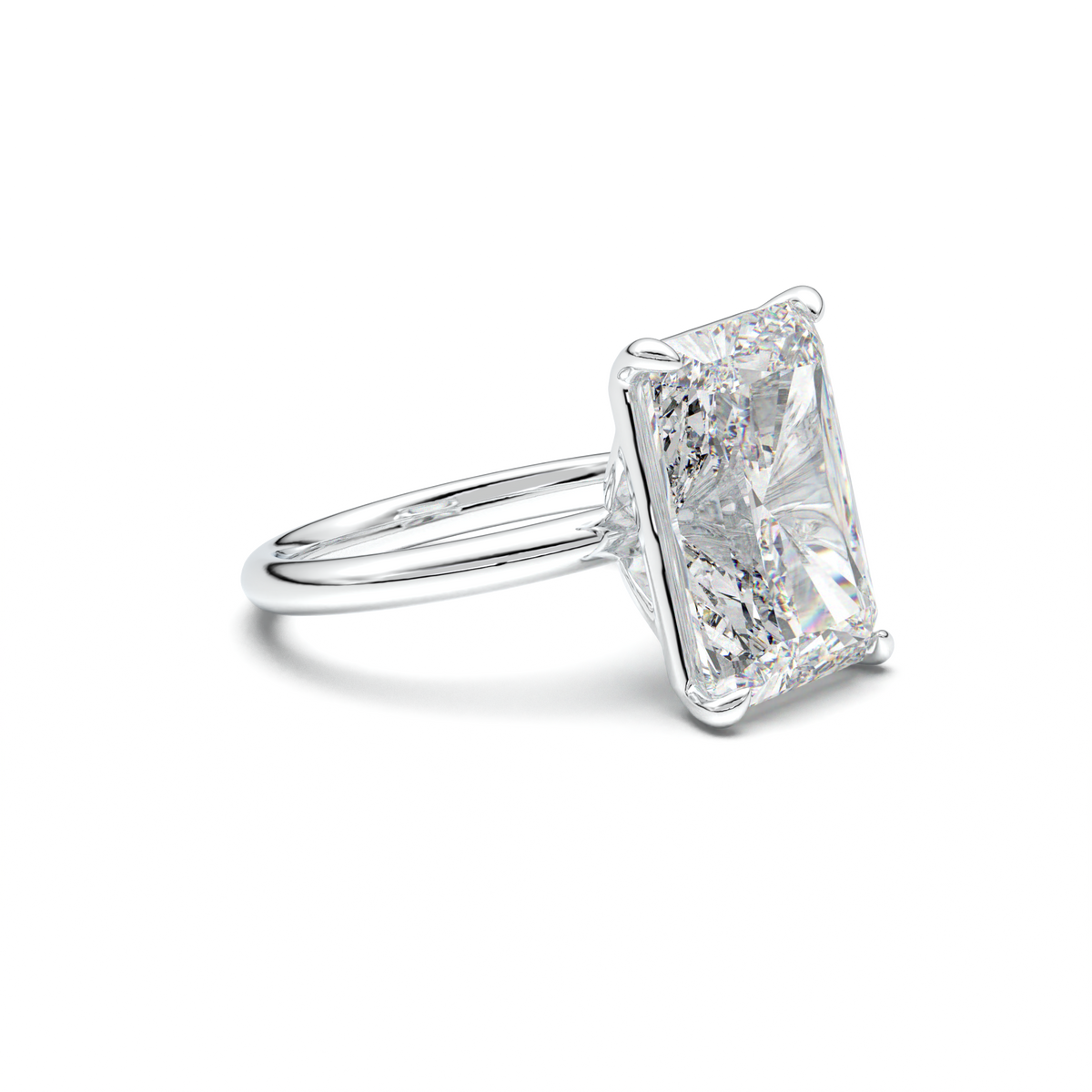 Radiant Solitaire Horseshoe Setting Engagement Ring