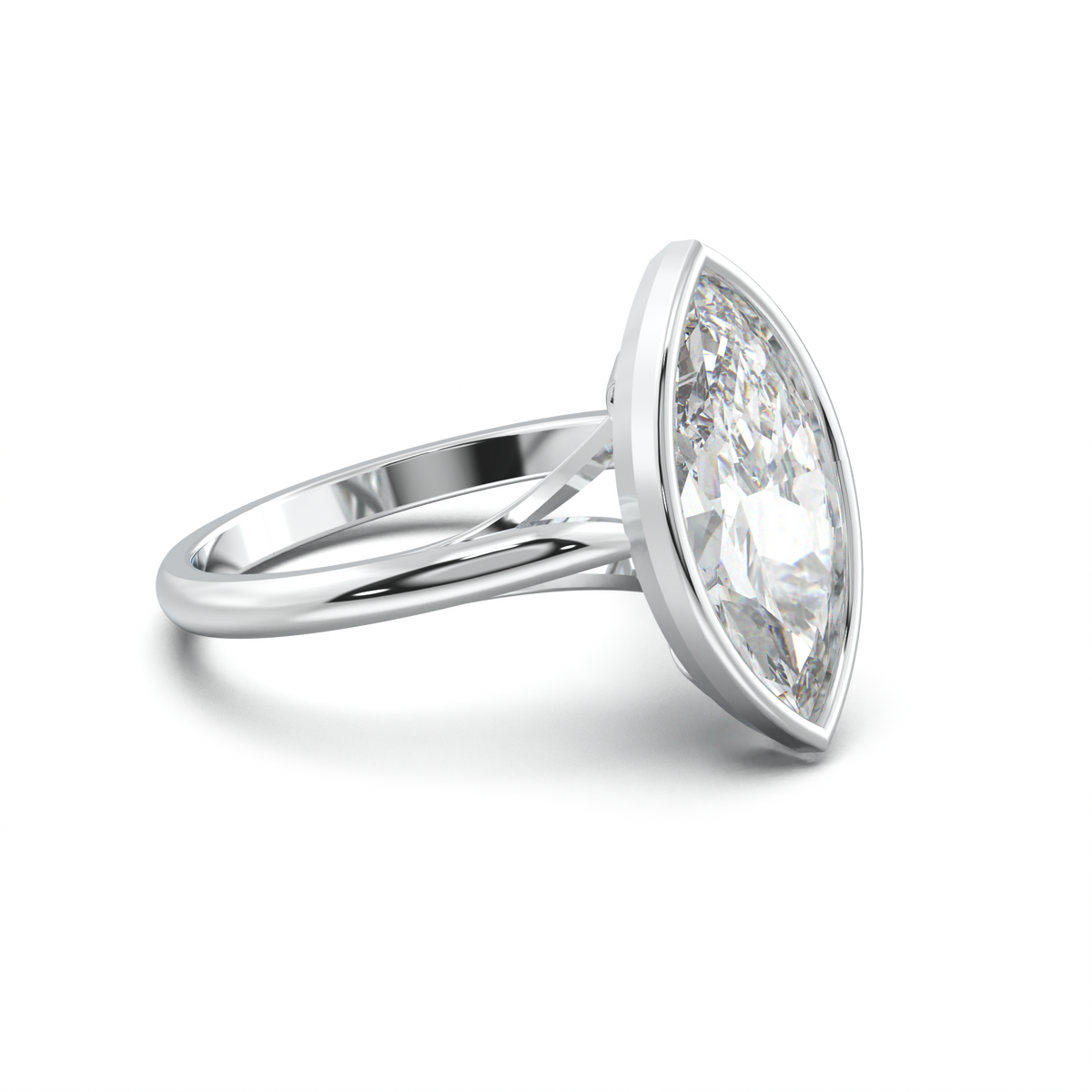 Marquise Bezel Solitaire Engagement Ring