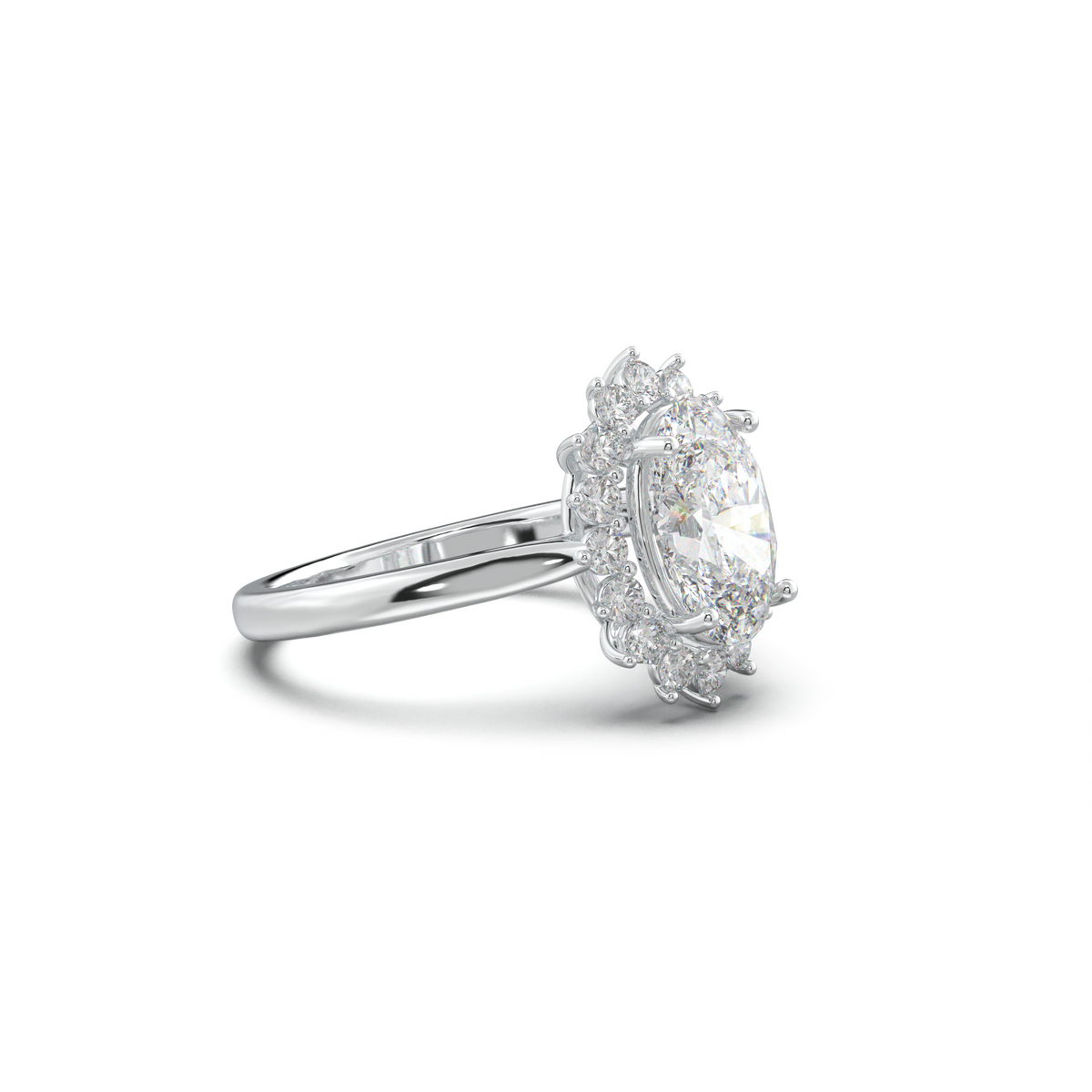 Oval Halo Engagement Ring