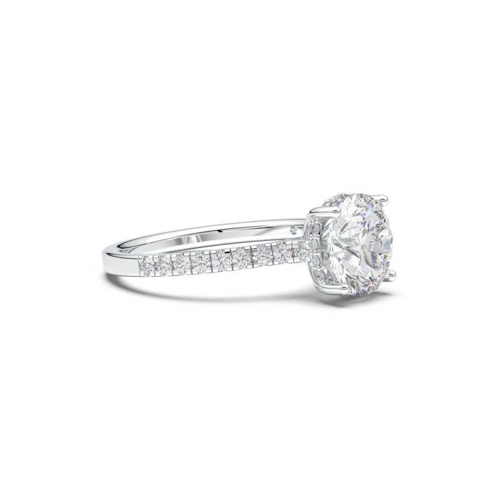 Round Pavé Engagement Ring