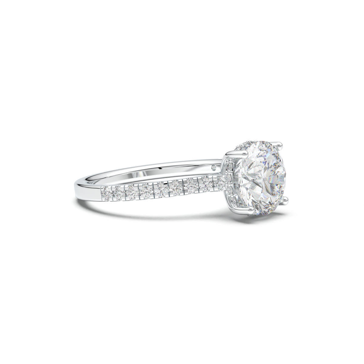 Round Pavé Engagement Ring
