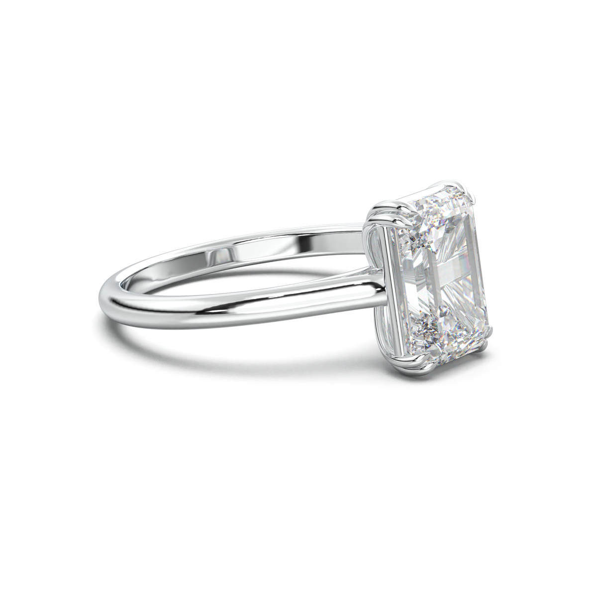 Emerald Solitaire Engagement Ring