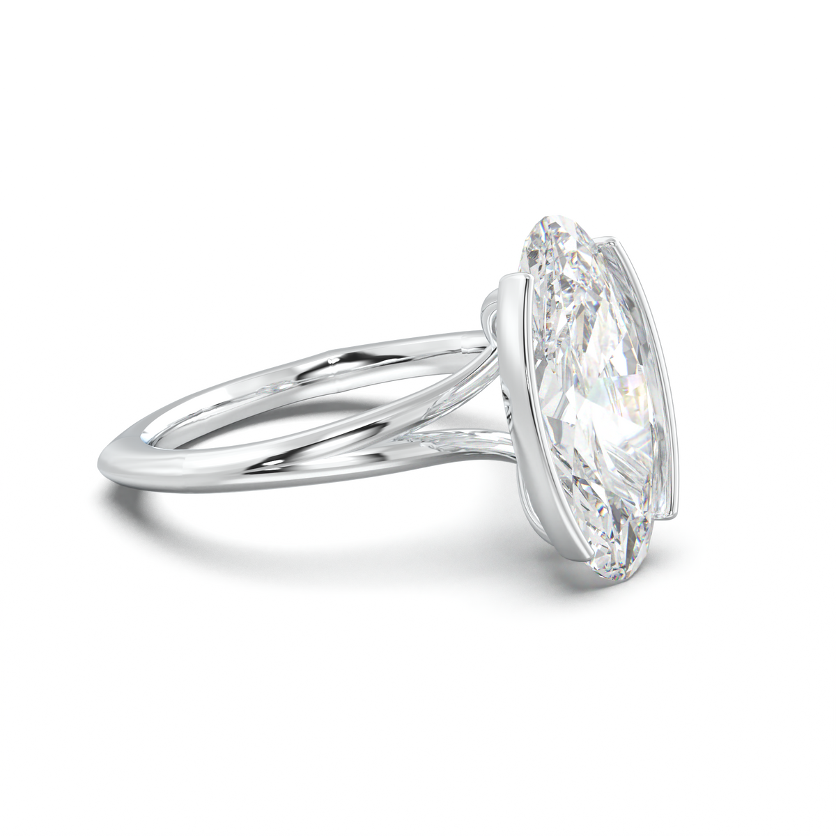 Moval Halo Pavé Engagement Ring