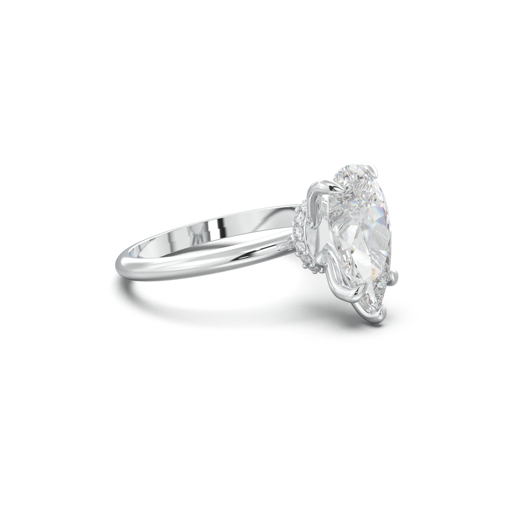 Pear Hidden Halo Engagement Ring