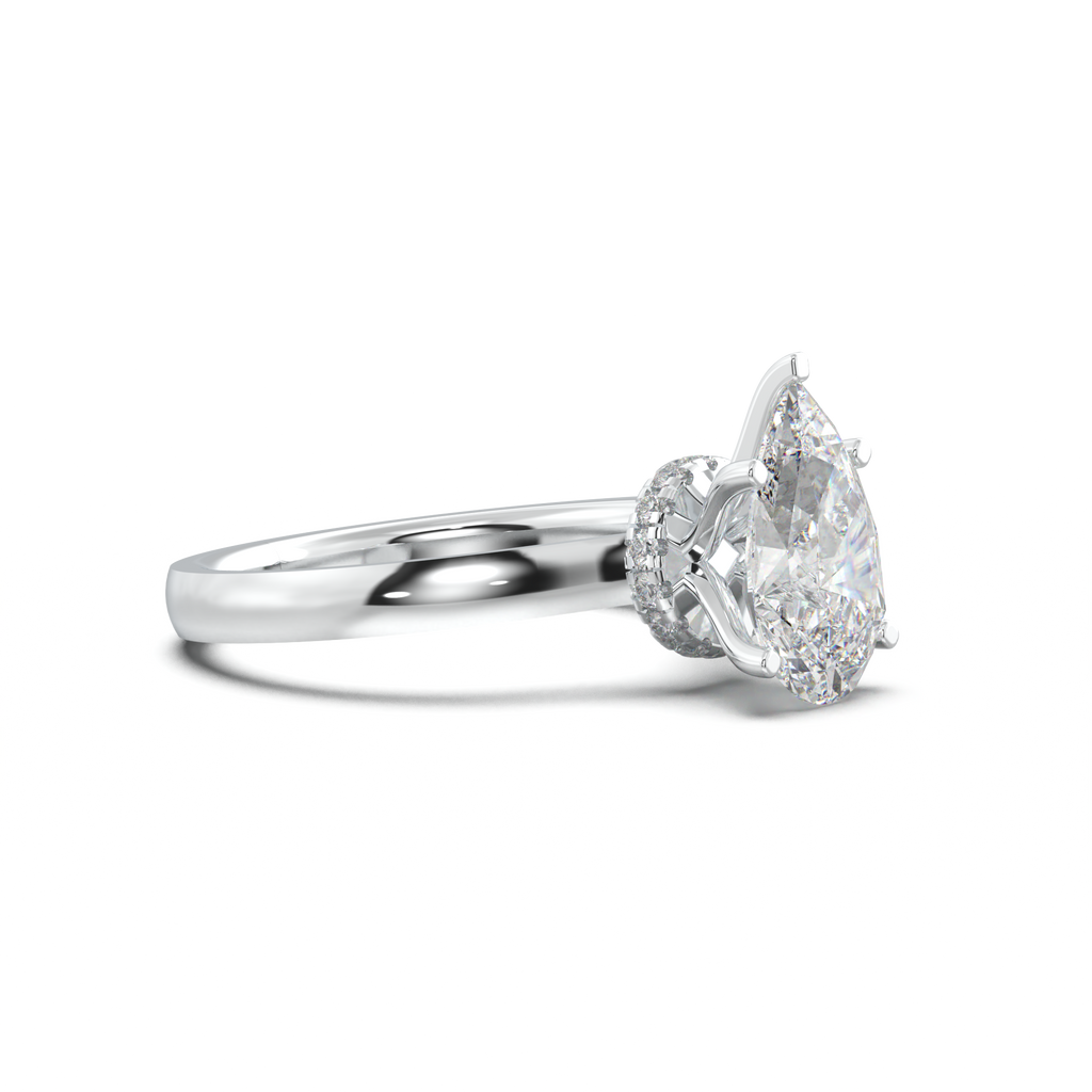 Round Hidden Halo Engagement Ring