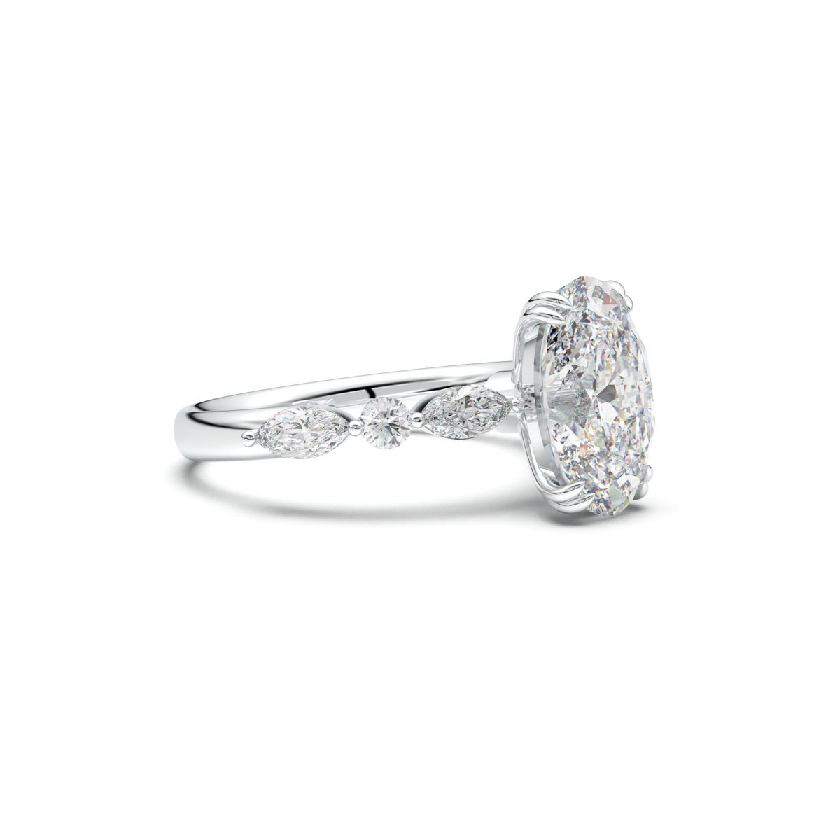 Oval Mixed-Shape Engagement Ring