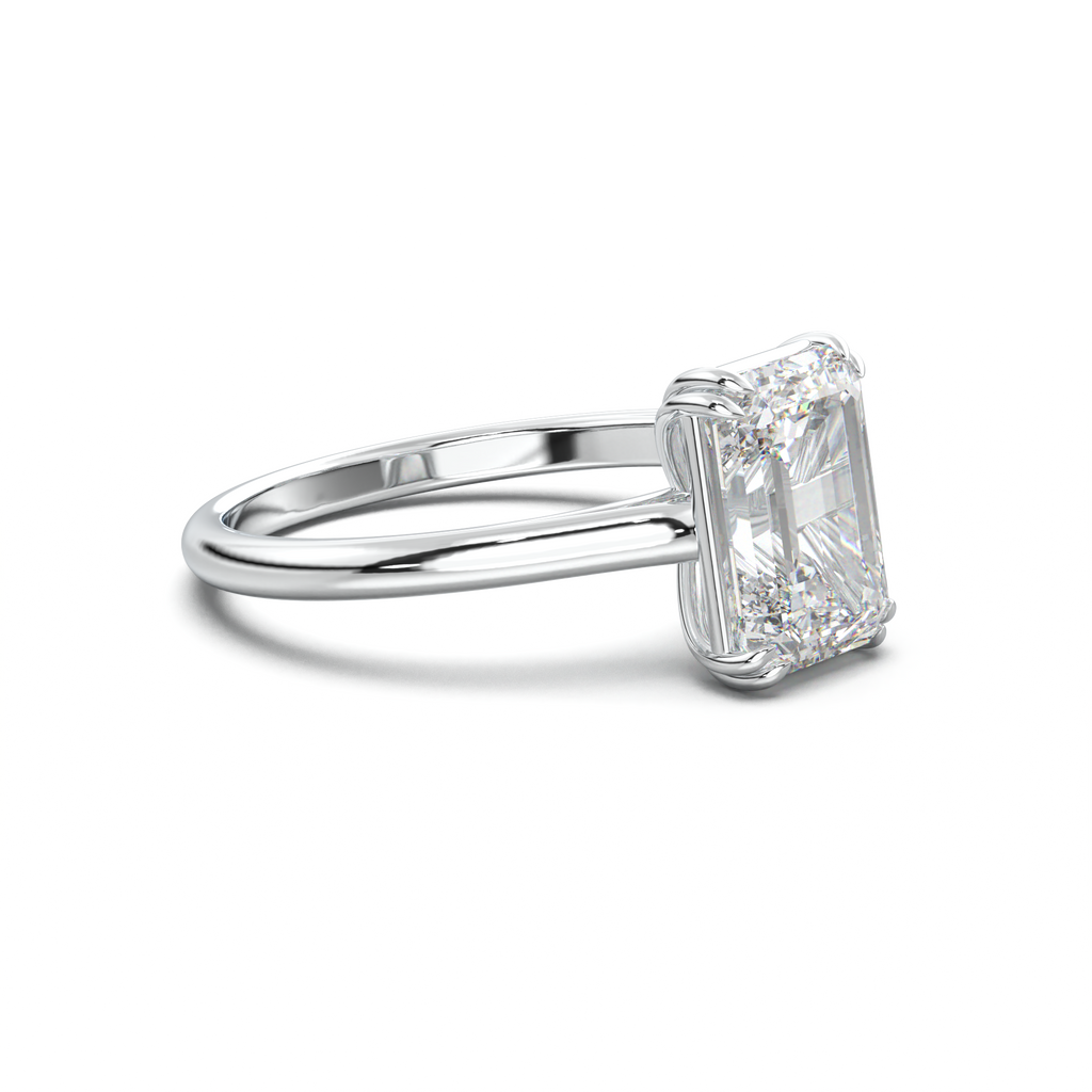 Emerald Solitaire Engagement Ring