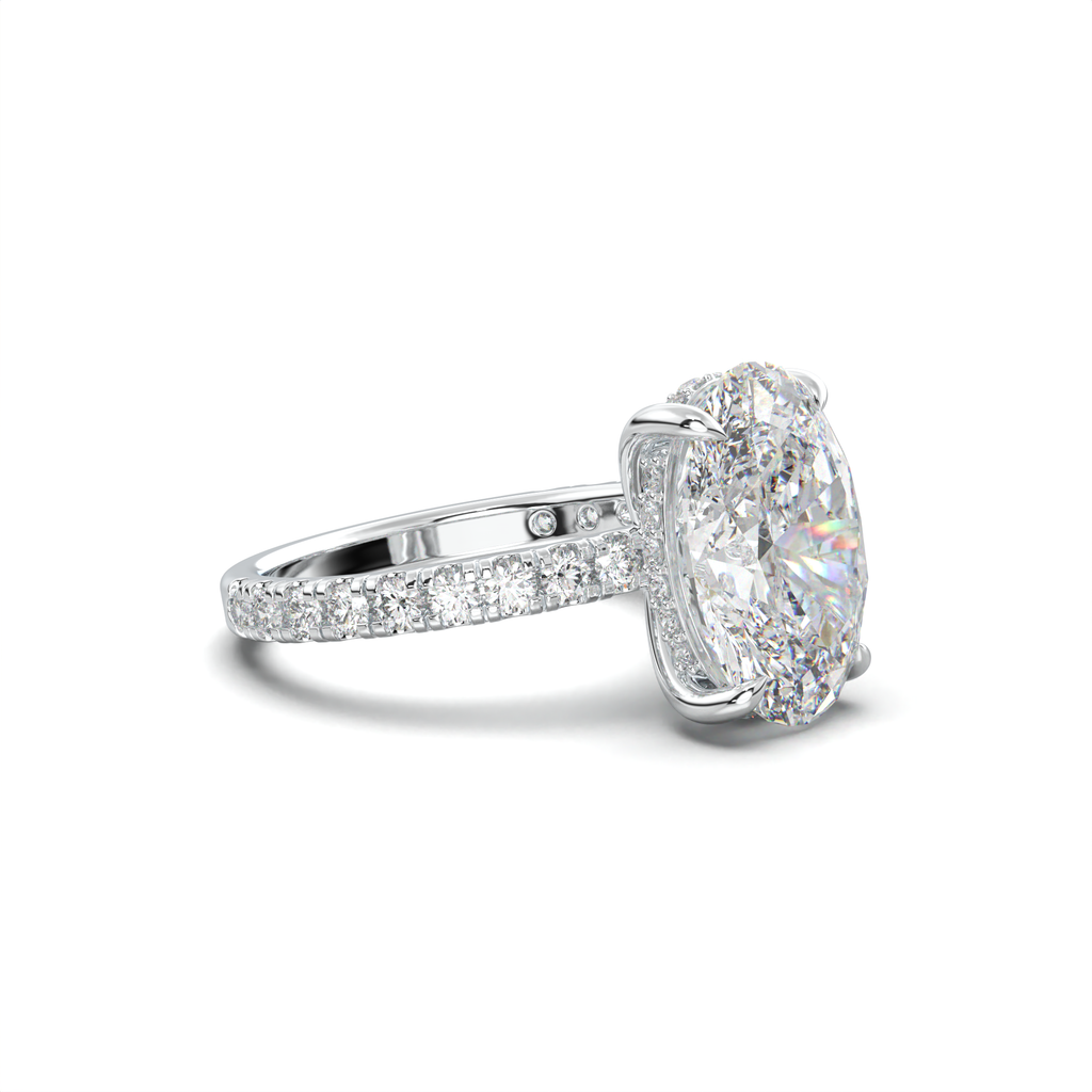 Oval Pavé Hidden Halo Engagement Ring